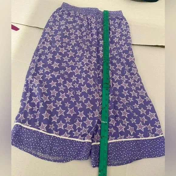 Vera Wang short sleeve notch pajama & pajama culotte pants set in Amethyst star - Picture 9 of 11